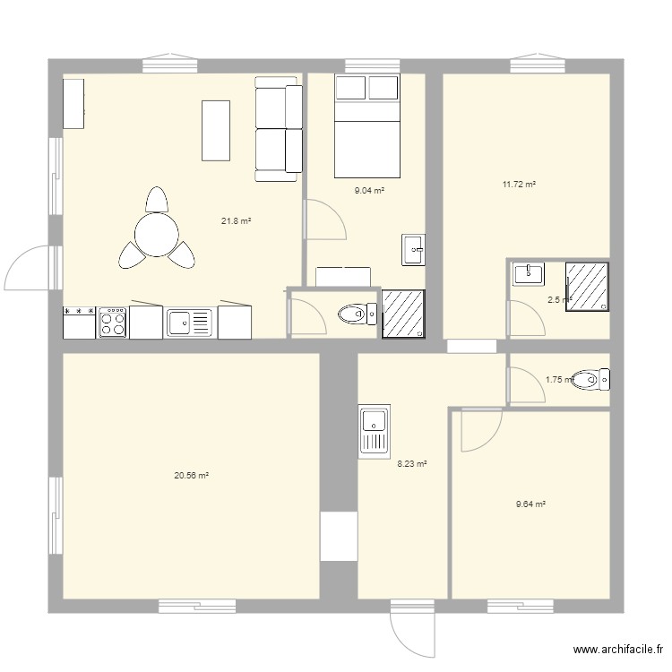 rdc jouglas. Plan de 0 pièce et 0 m2