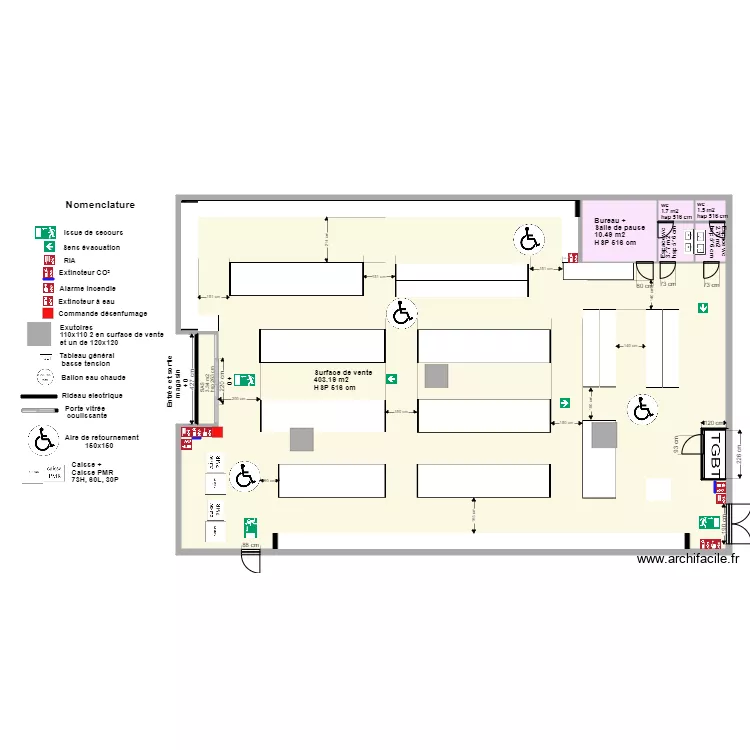 Stock priv&eacute; Flers en escrebieux apr&egrave;s projet. Plan de 
