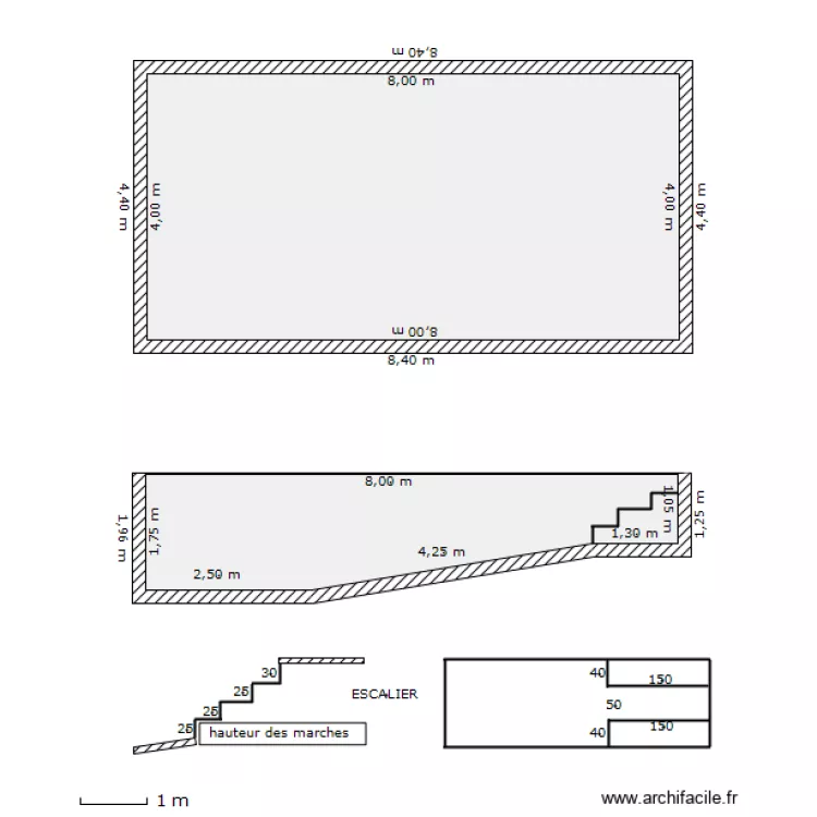 piscine 8x4. Plan de 