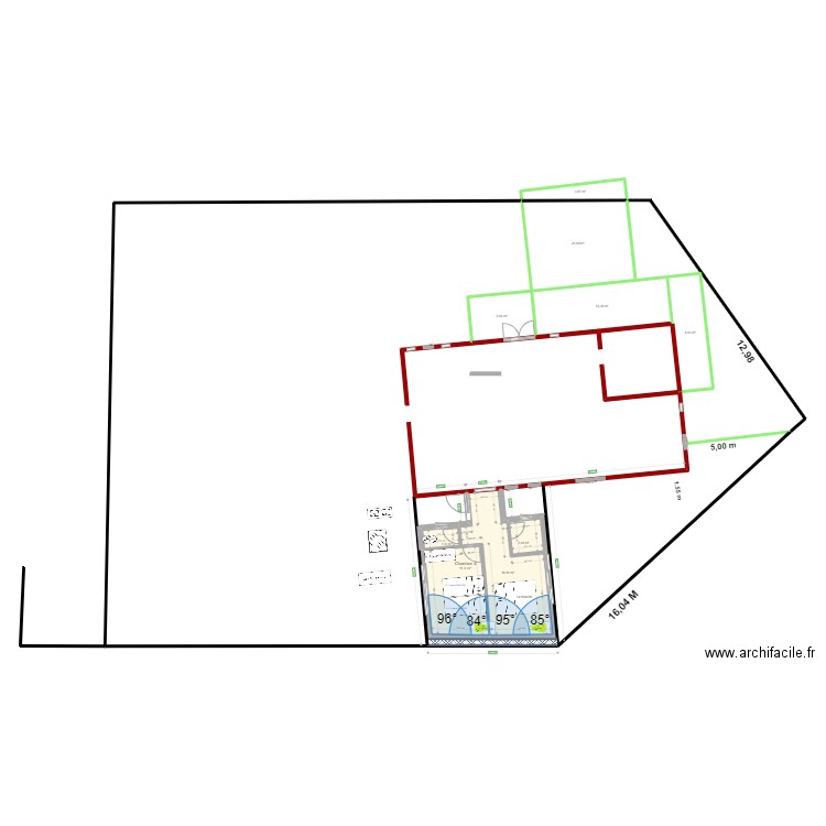 Rectangle 2 Ch 32 M2 V2. Plan de 9 pièces et 86 m2