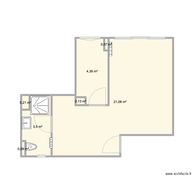 appart avant travaux. Plan de 0 pièce et 0 m2