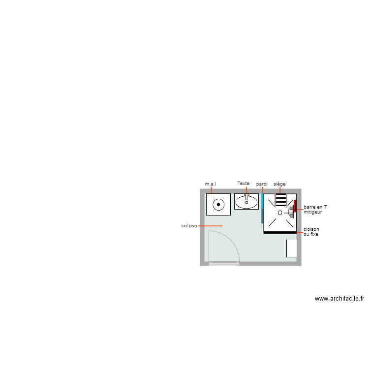 Plan Projet Cohen Solal. Plan de 1 pièce et 4 m2