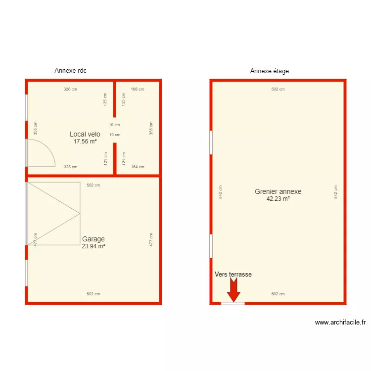 BI 6142 Annexe c&ocirc;t&eacute;. Plan de 