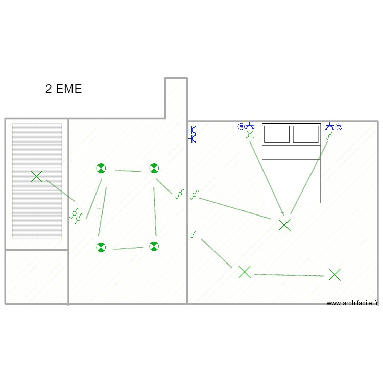 Dequene 2eme. Plan de 2 pièces et 2575 m2