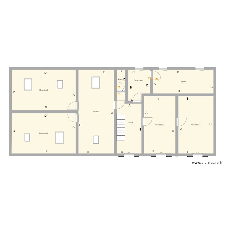 Croquis DELORME Etage. Plan de 9 pièces et 150 m2