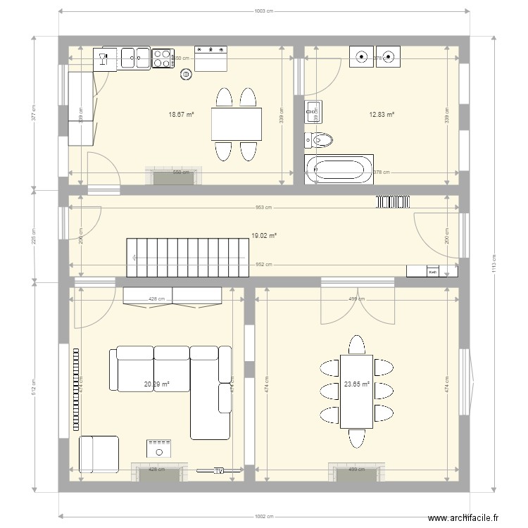 rez jurbise meublé. Plan de 0 pièce et 0 m2