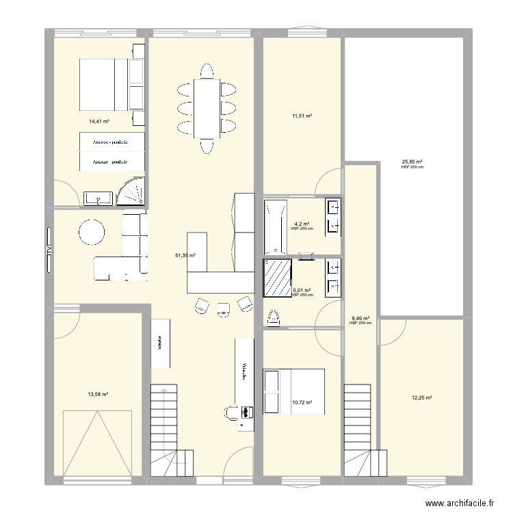 Maison séjour cathédral en 6m de façade. Plan de 0 pièce et 0 m2