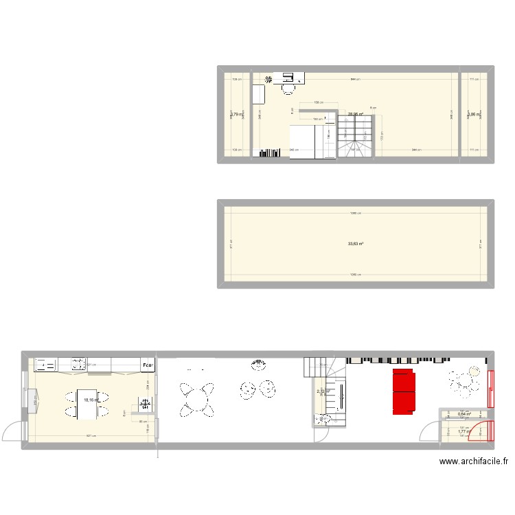 Maisonnette. Plan de 8 pièces et 93 m2