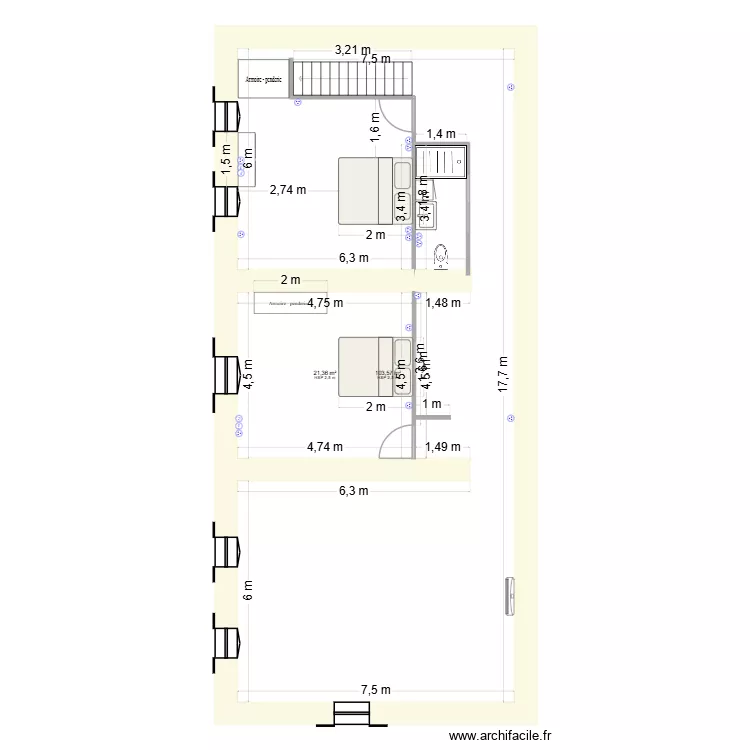 Domaine de Maillé étage. Plan de 2 Pièces et 125 m² Domaine de Maillé étage. Plan de 2 Pièces et 125 m²