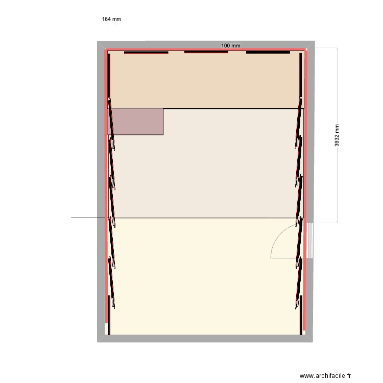 Panneau acoustique. Plan de 1 pièce et 29 m2