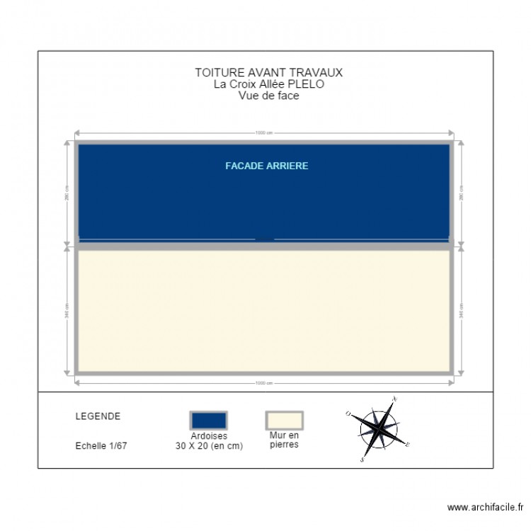 FACADE ARRIERE AVANT TRAVAUX. Plan de 0 pièce et 0 m2