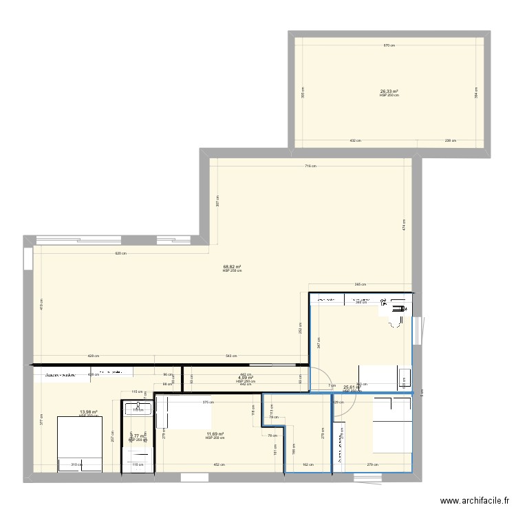 option 4. Plan de 7 pièces et 153 m2