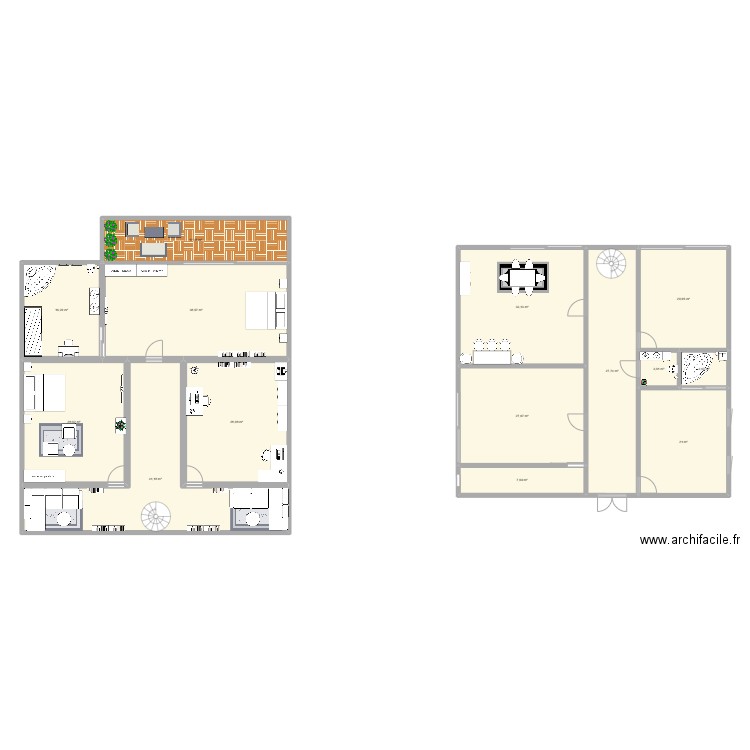 tim. Plan de 14 pièces et 314 m2