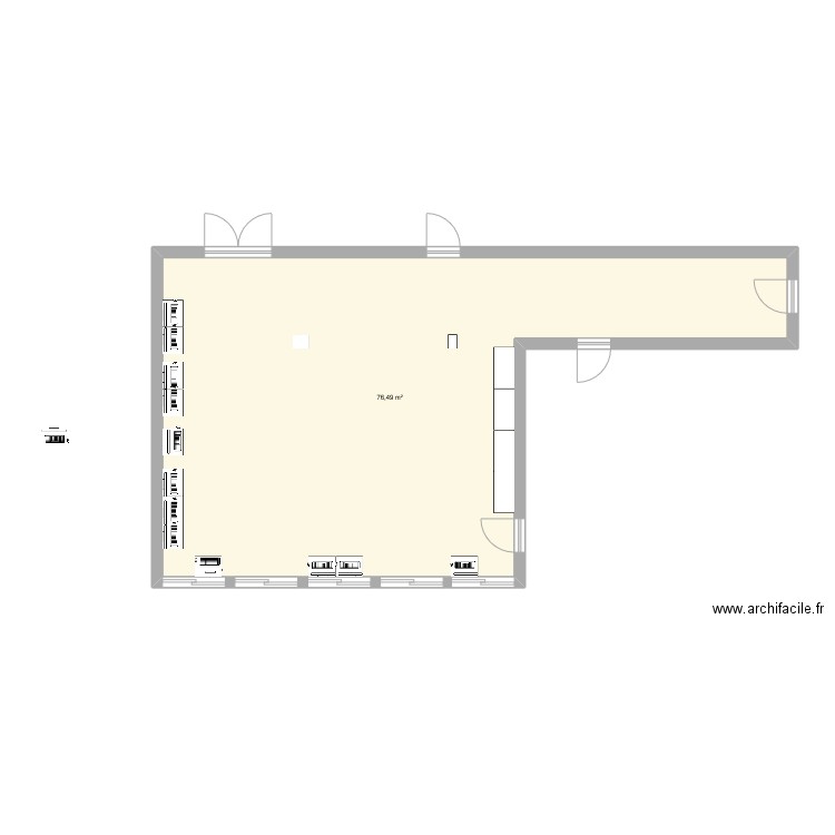 anold nihald. Plan de 1 pièce et 76 m2