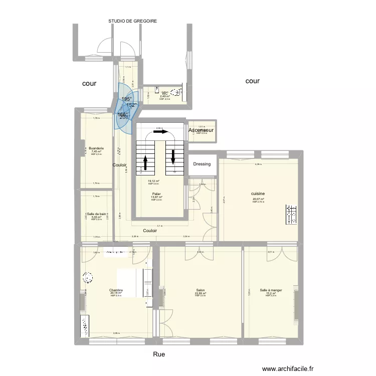 Plan appartement CORRIGE. Plan de 