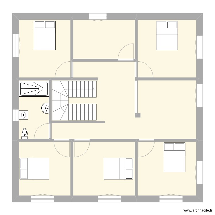Lmoda3 ETAGE. Plan de 8 pièces et 123 m2