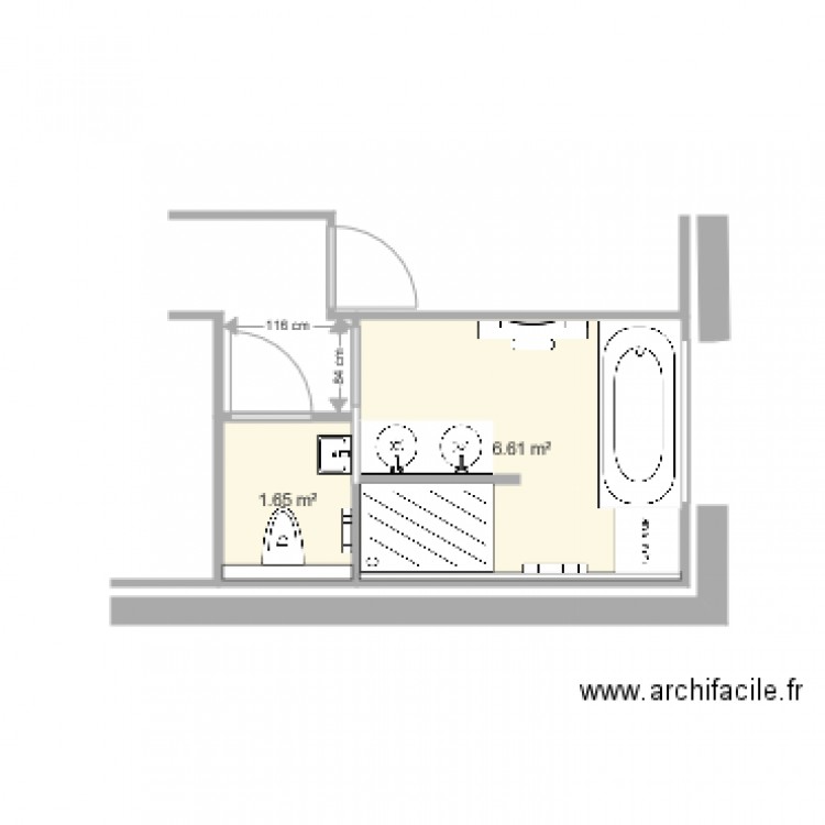 SALLE DE BAINS WC 2. Plan de 0 pièce et 0 m2