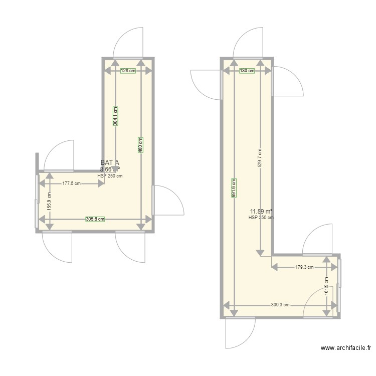 MONTJOVIS BAT A. Plan de 2 pièces et 21 m2