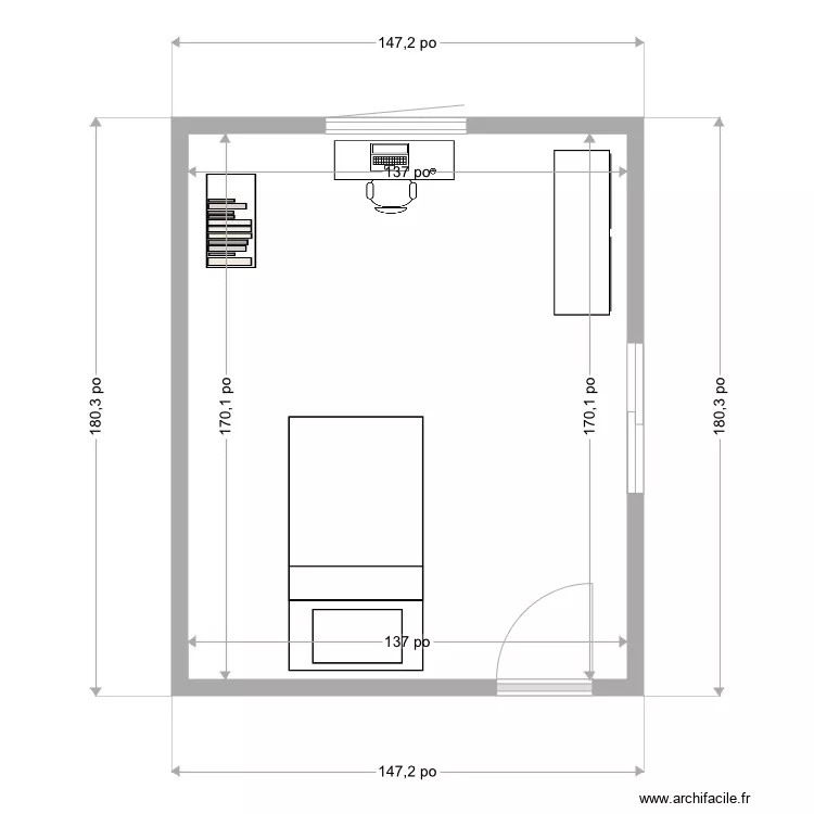 Chambre florence. Plan de 