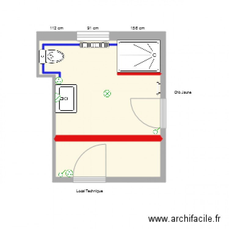 Sdb rose. Plan de 0 pièce et 0 m2