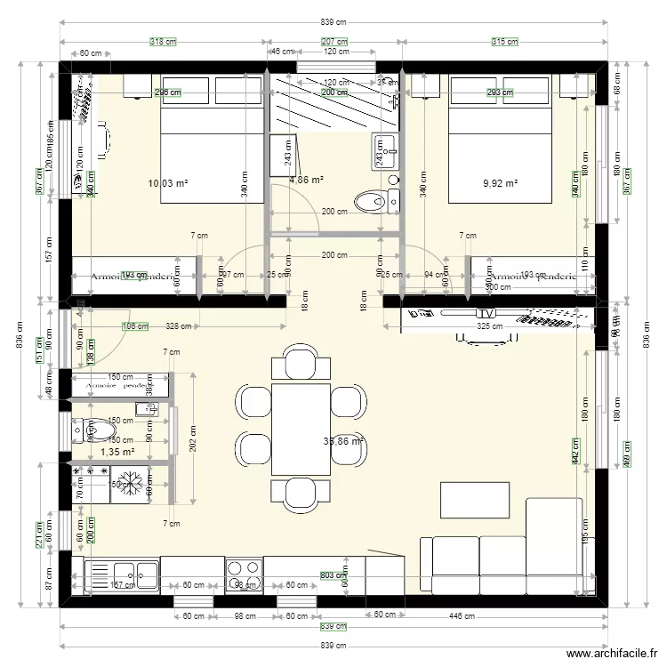TERRAIN 3. Plan de 