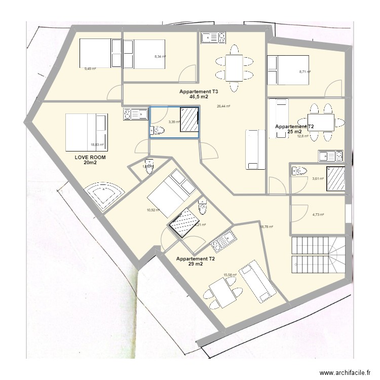 1ER ETGAE version 1. Plan de 0 pièce et 0 m2