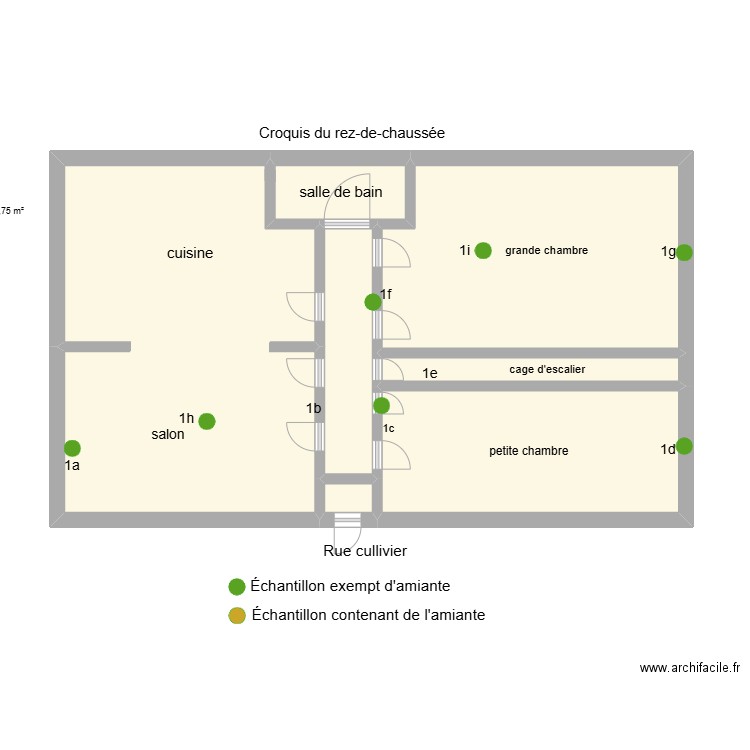 2610 cuvillier r.d.c. Plan de 6 pièces et 61 m2