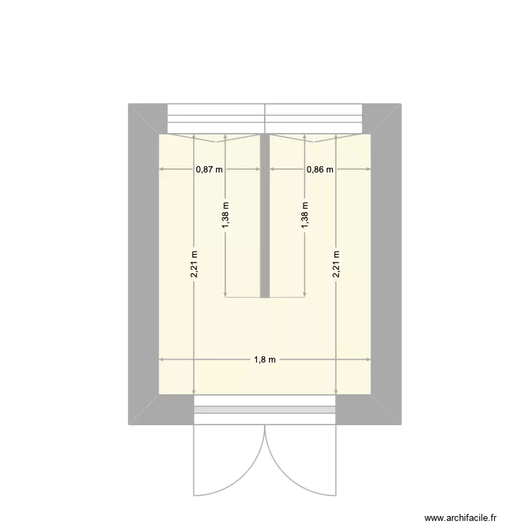 toilettes &eacute;cole mat.. Plan de 1  et 4 m²