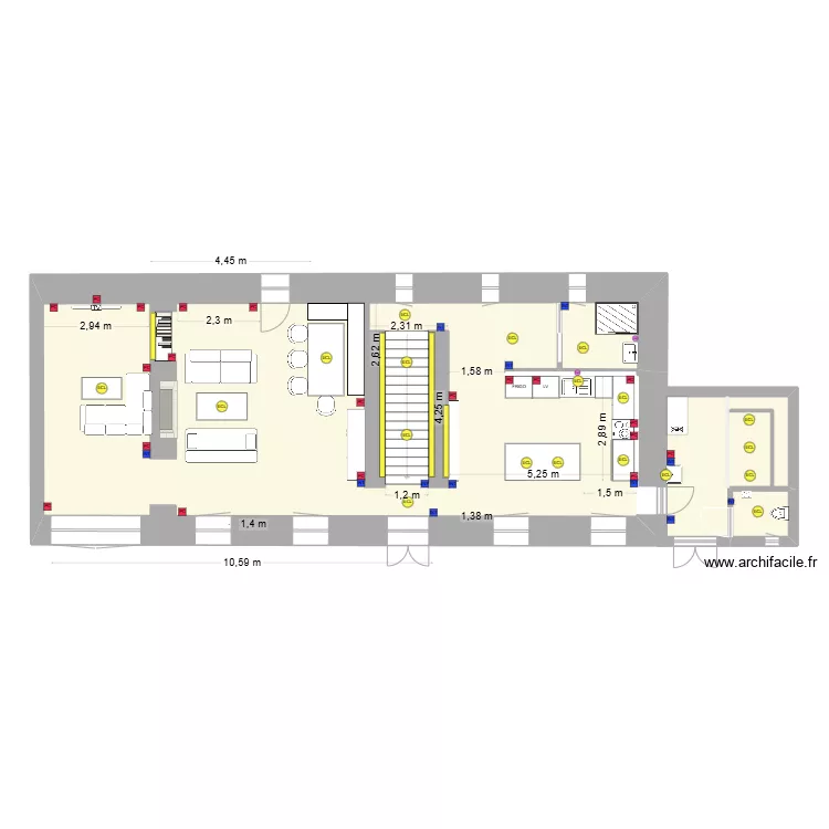 Rdc couleur 240725 avec utilit&eacute;s. Plan de 