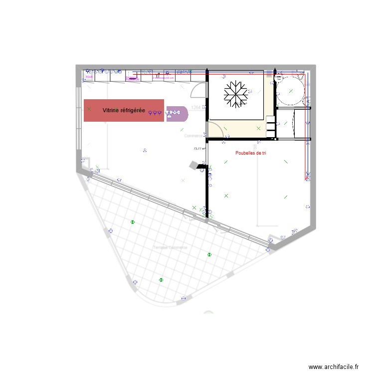 Local 6. Plan de 2 pièces et 86 m2