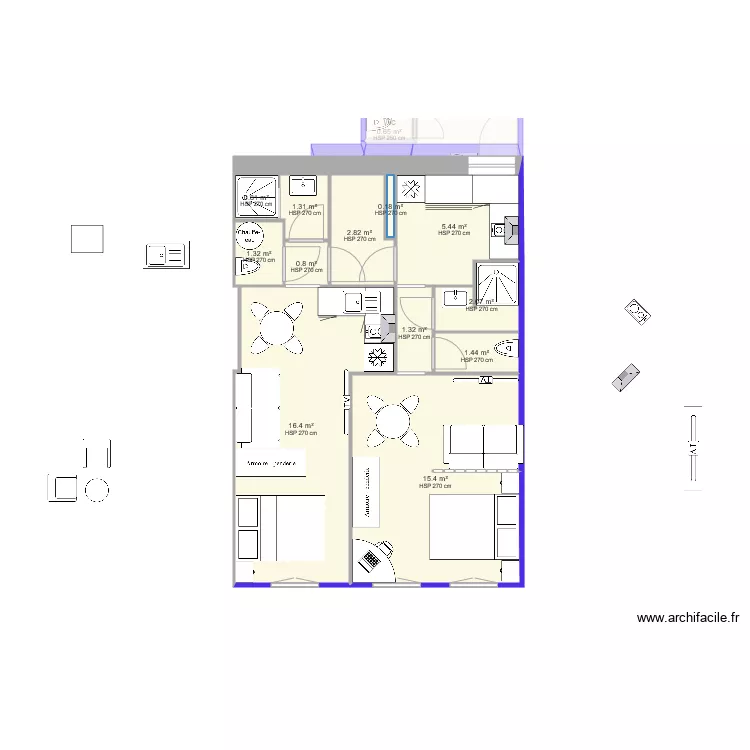 Verdun Mod 8 couchages &eacute;tage cotes. Plan de 