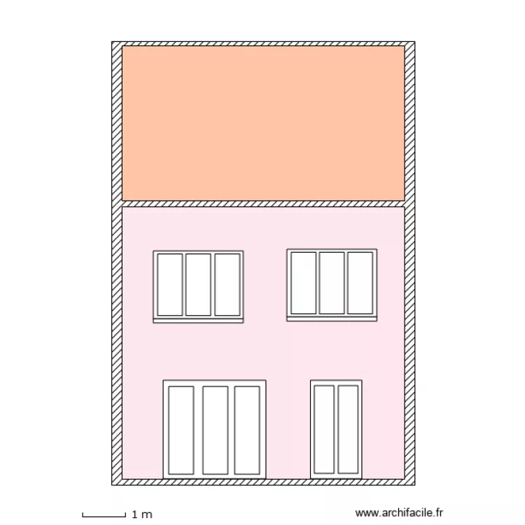 Facade arriere projet porte 2V sans soubssmt. Plan de Facade arriere projet porte 2V sans soubssmt. Plan de