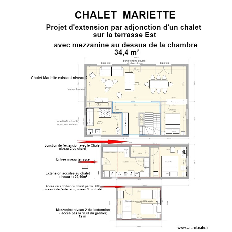 extension variante 9 . Plan de 0 pièce et 0 m2