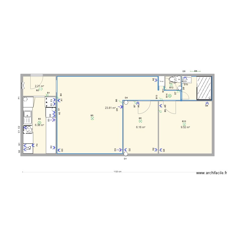 Belalie appartement corrigé. Plan de 0 pièce et 0 m2