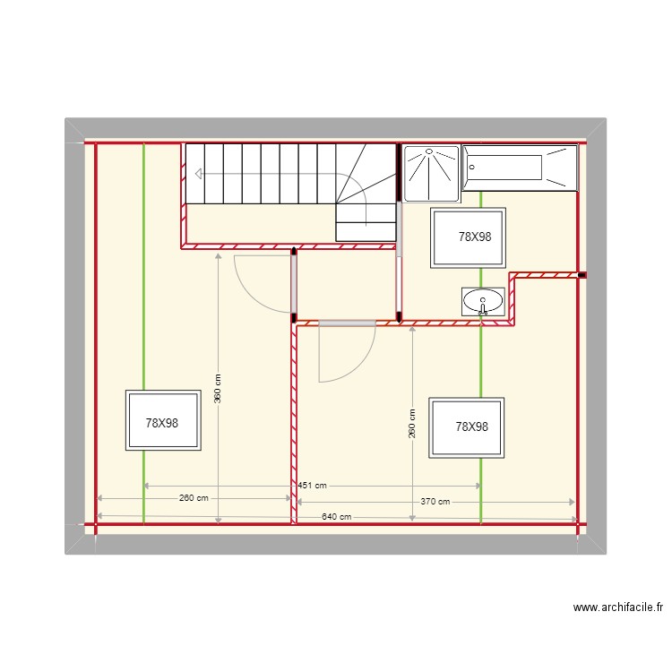 KELLY ETAGE. Plan de 11 pièces et 34 m2