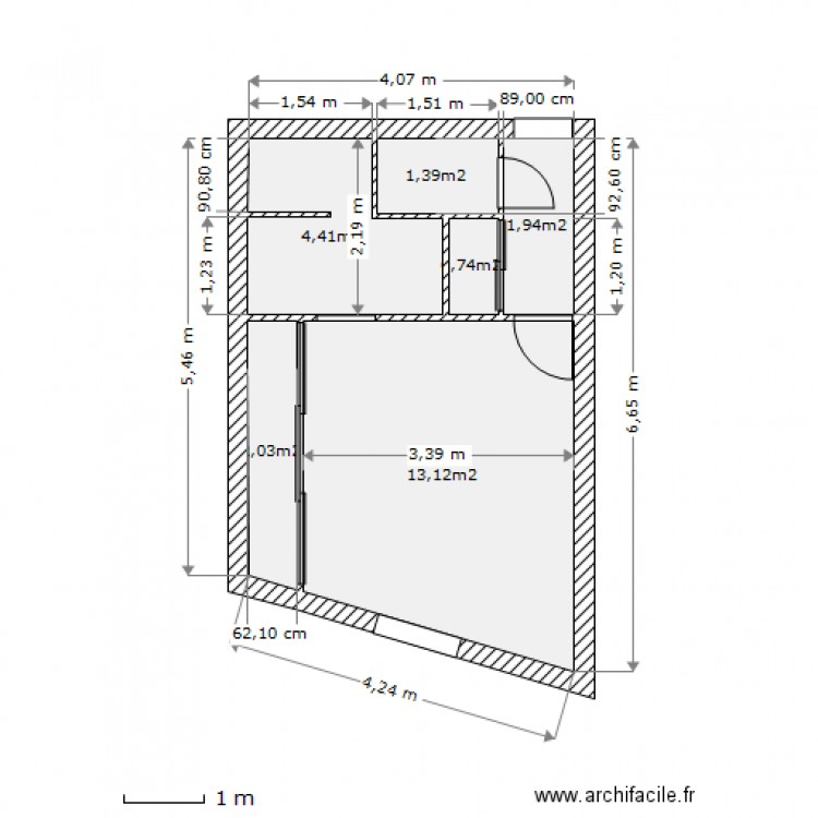 studio1. Plan de 0 pièce et 0 m2