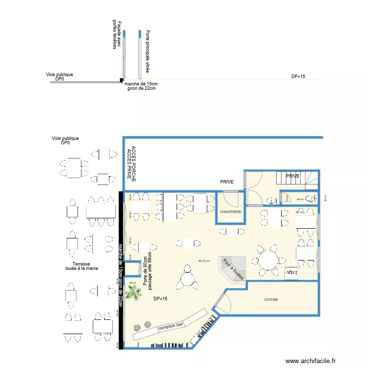 AUBERGE DES ECUYERS AVANT TRAVAUX. Plan de AUBERGE DES ECUYERS AVANT TRAVAUX. Plan de