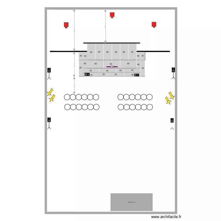 Plan Real Wilson Vue dessus V4  Cotations. Plan de 