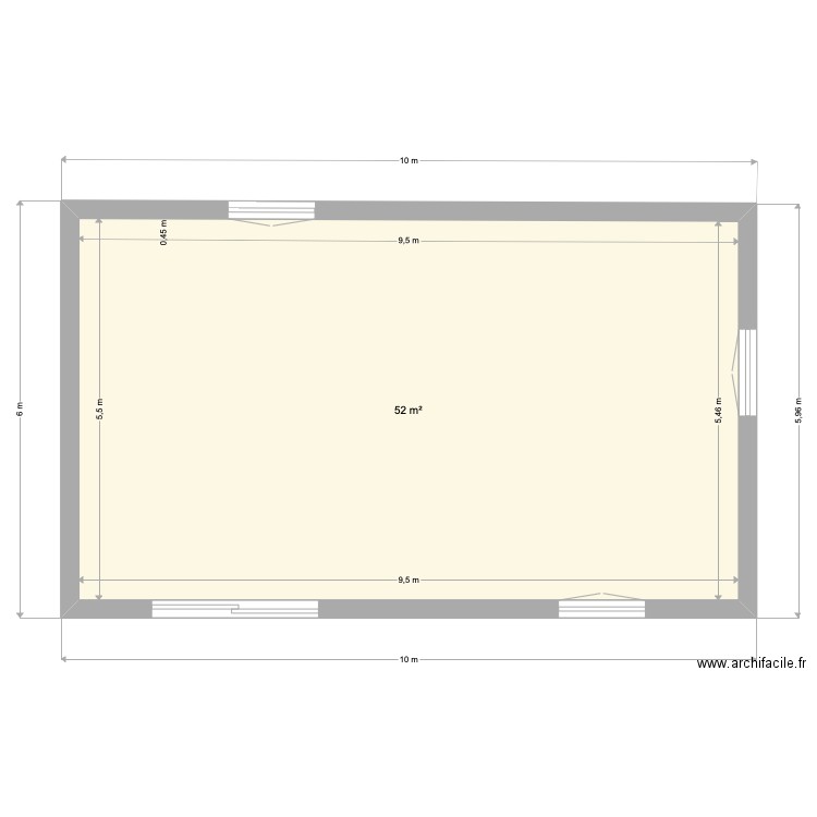 PLAN NU ETAGE 2. Plan de 1 pièce et 52 m2