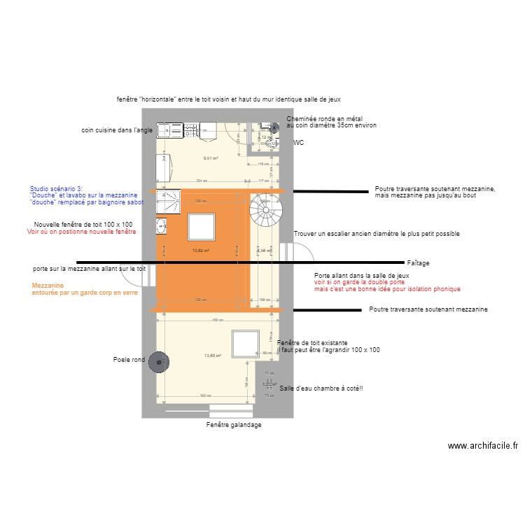 Studio 3. Plan de 0 pièce et 0 m2