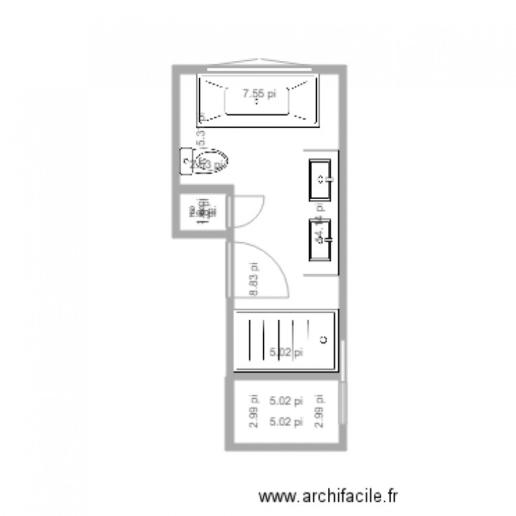 SDB Lucie. Plan de 0 pièce et 0 m2