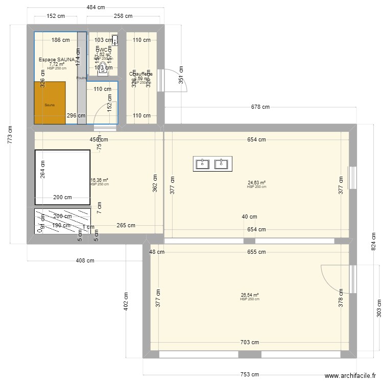 Love Room - Pouancé - Plan TEST. Plan de 6 pièces et 80 m2