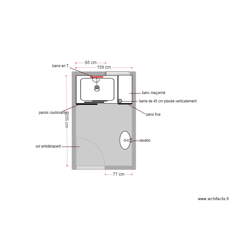 plan projeté dossier 5841. Plan de 1 pièce et 4 m2