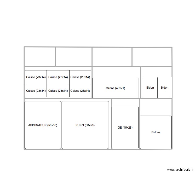 Aménagement Kangoo Haut 1. Plan de 0 pièce et 0 m2