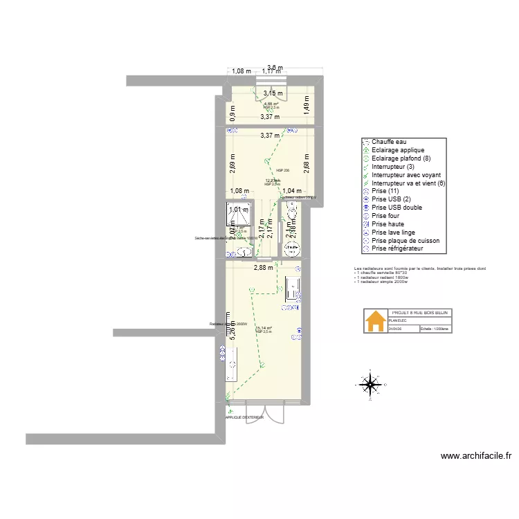 etat des lieux garage 4. Plan de 4  et 35 m²