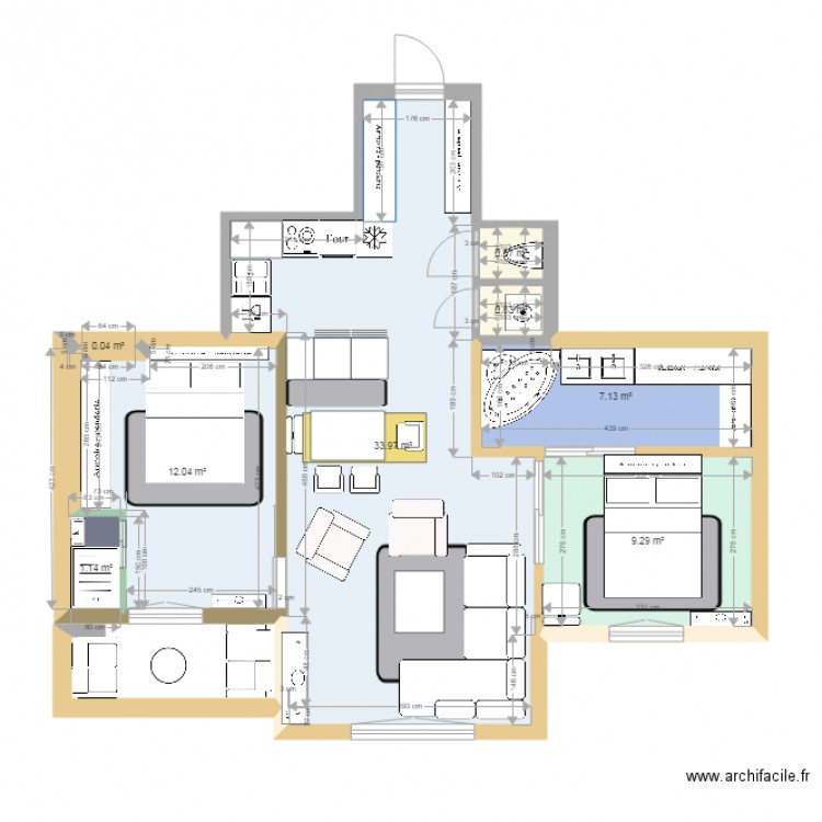Appart optimisé  si modif. Plan de 0 pièce et 0 m2