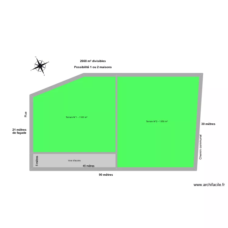 BROT 2 maisons. Plan de 