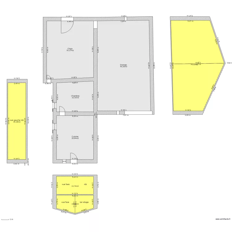 Maison en l'état vues. Plan de Maison en l'état vues. Plan de