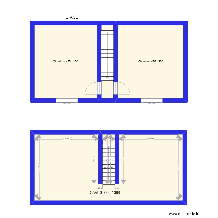 ANDERLUES étage 2 chambres + caves. Plan de 0 pièce et 0 m2