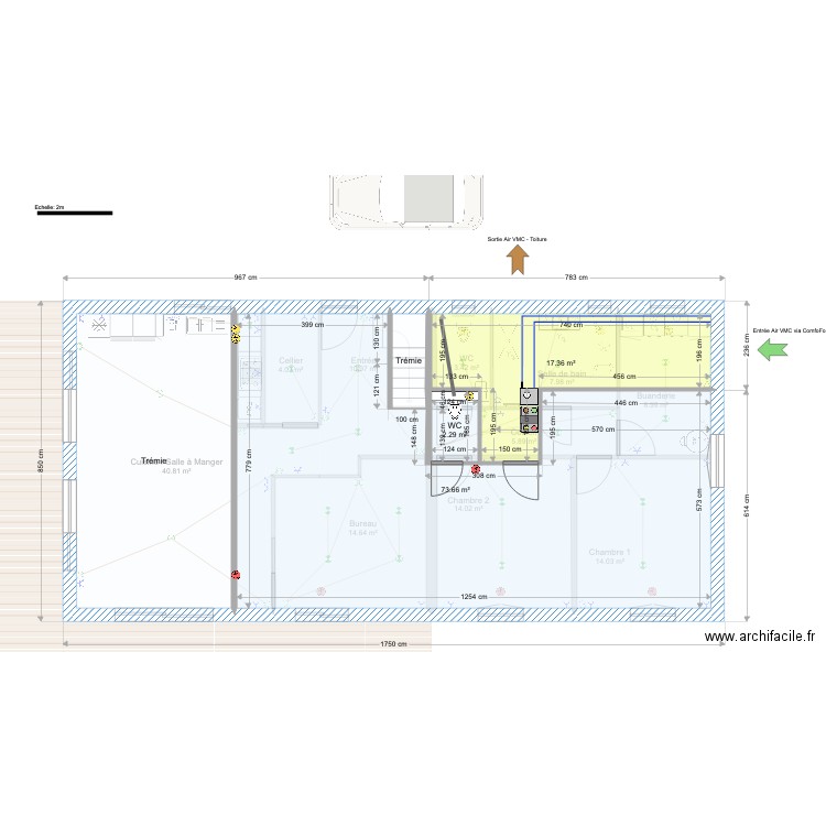 Plan MOB Morannes avec fondations. Plan de 0 pièce et 0 m2